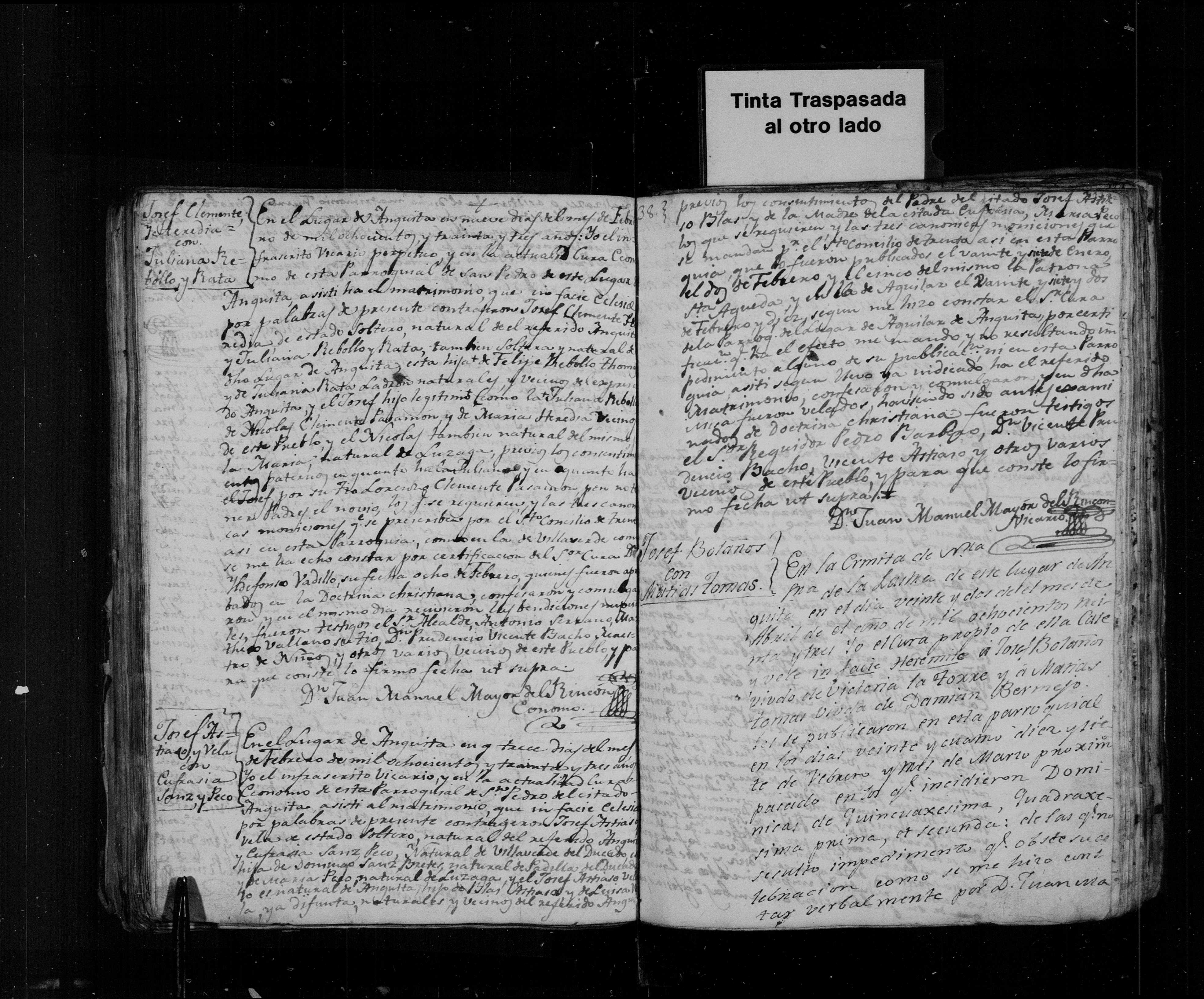 Matrimonio de Josef Astiaso Vela × Eufrasia Sanz Peco, 1833 (img. 2363, DGS 7625389)
