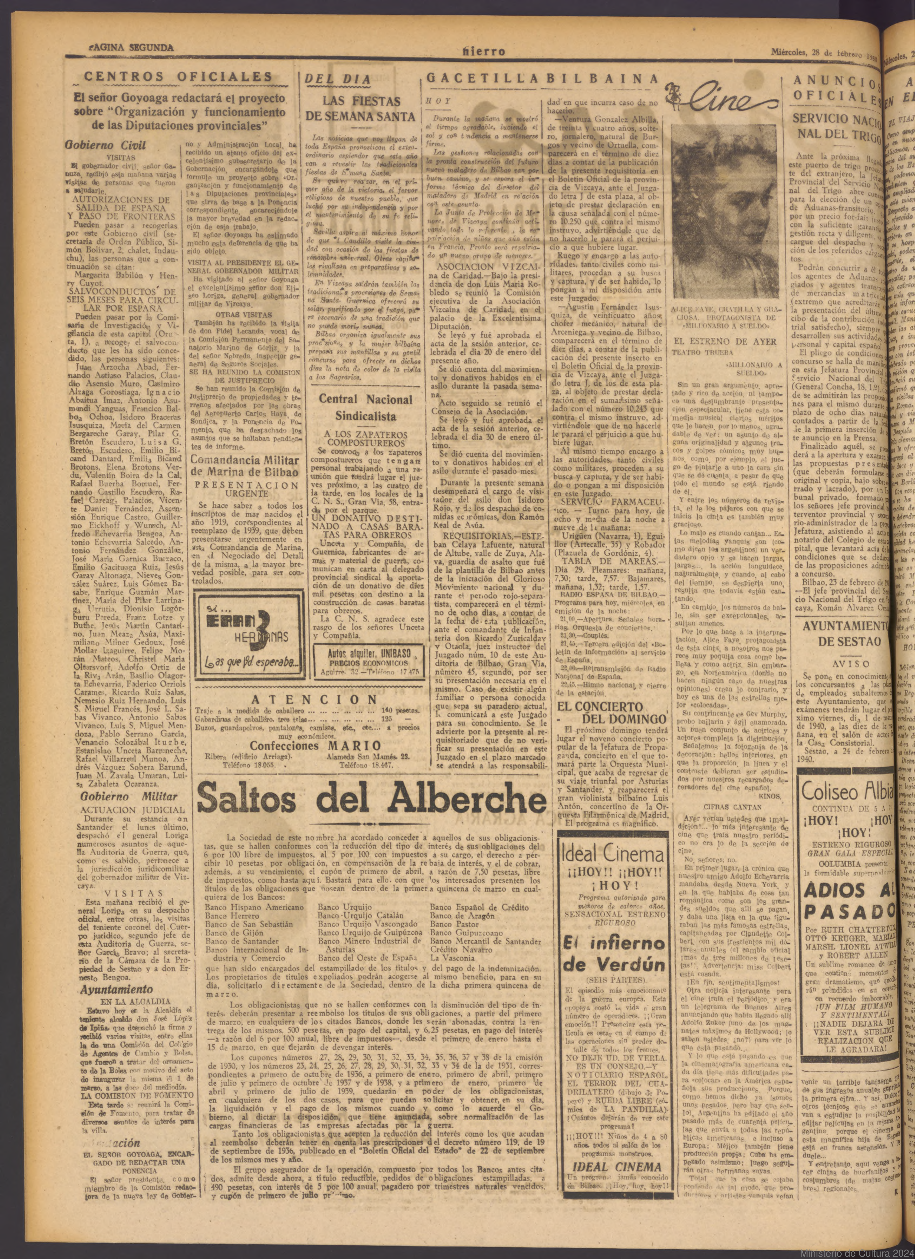 Diario Hierro (Bilbao), 28-feb-1940, p. 2 - requisitorias, Fernando Astiaso Palacios