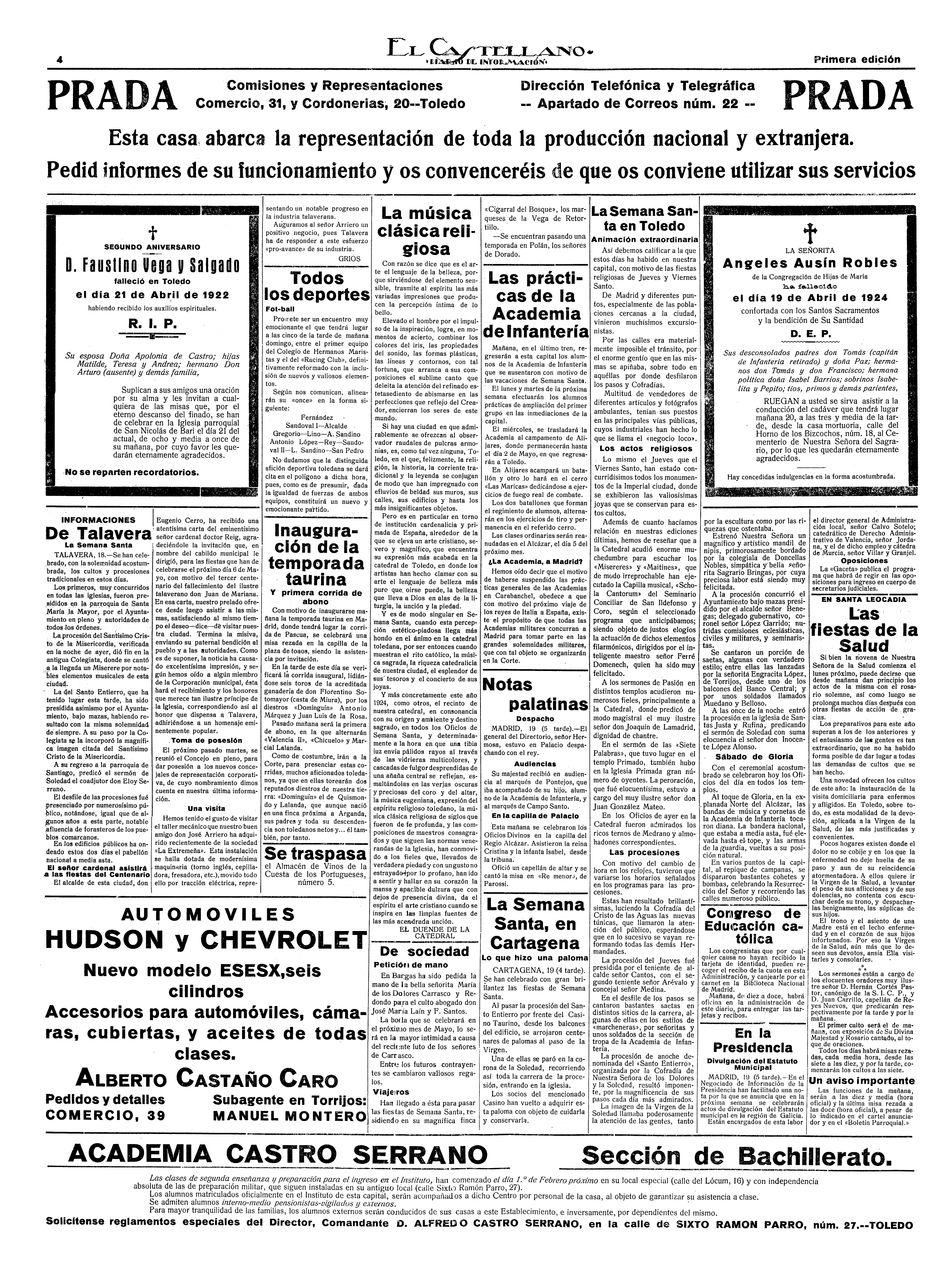 El Castellano, 21-abr-1924, nº 5.129, p. 4 - pedida de mano de Dolores Carrasco