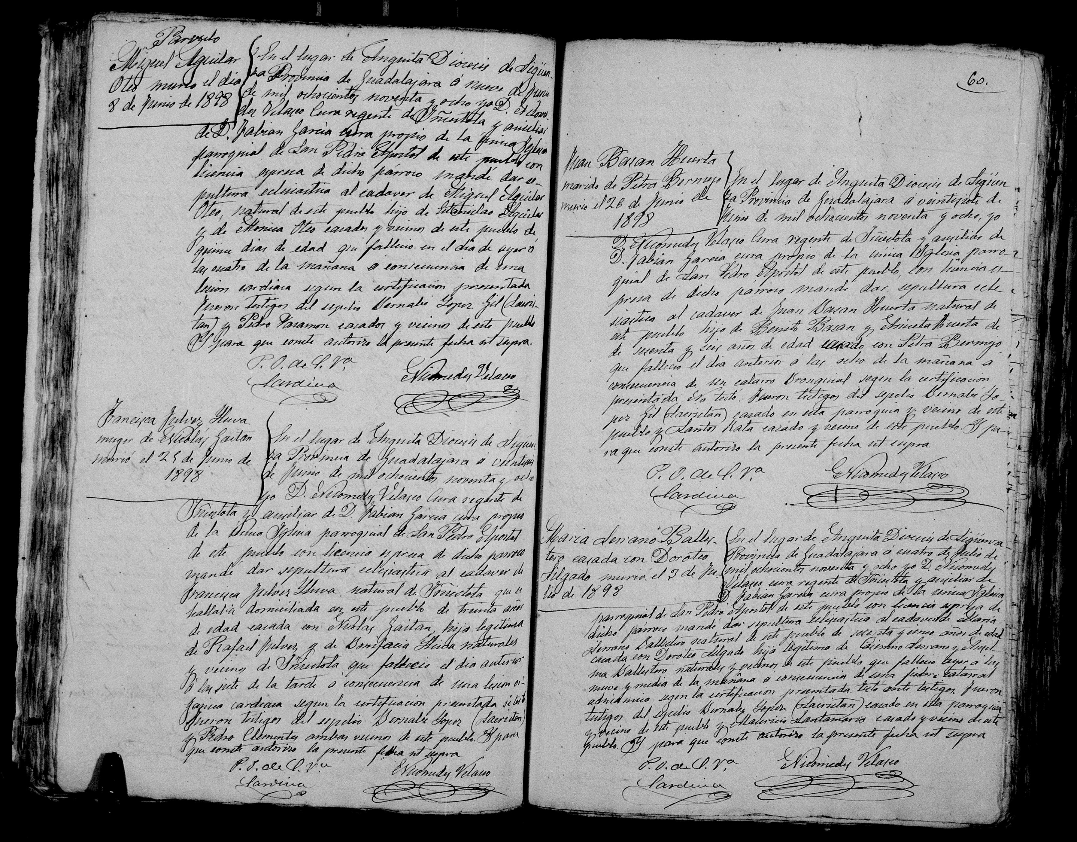 Defunción de Juan Basán Huerta, Anguita 26-jun-1898 (contexto colateral)