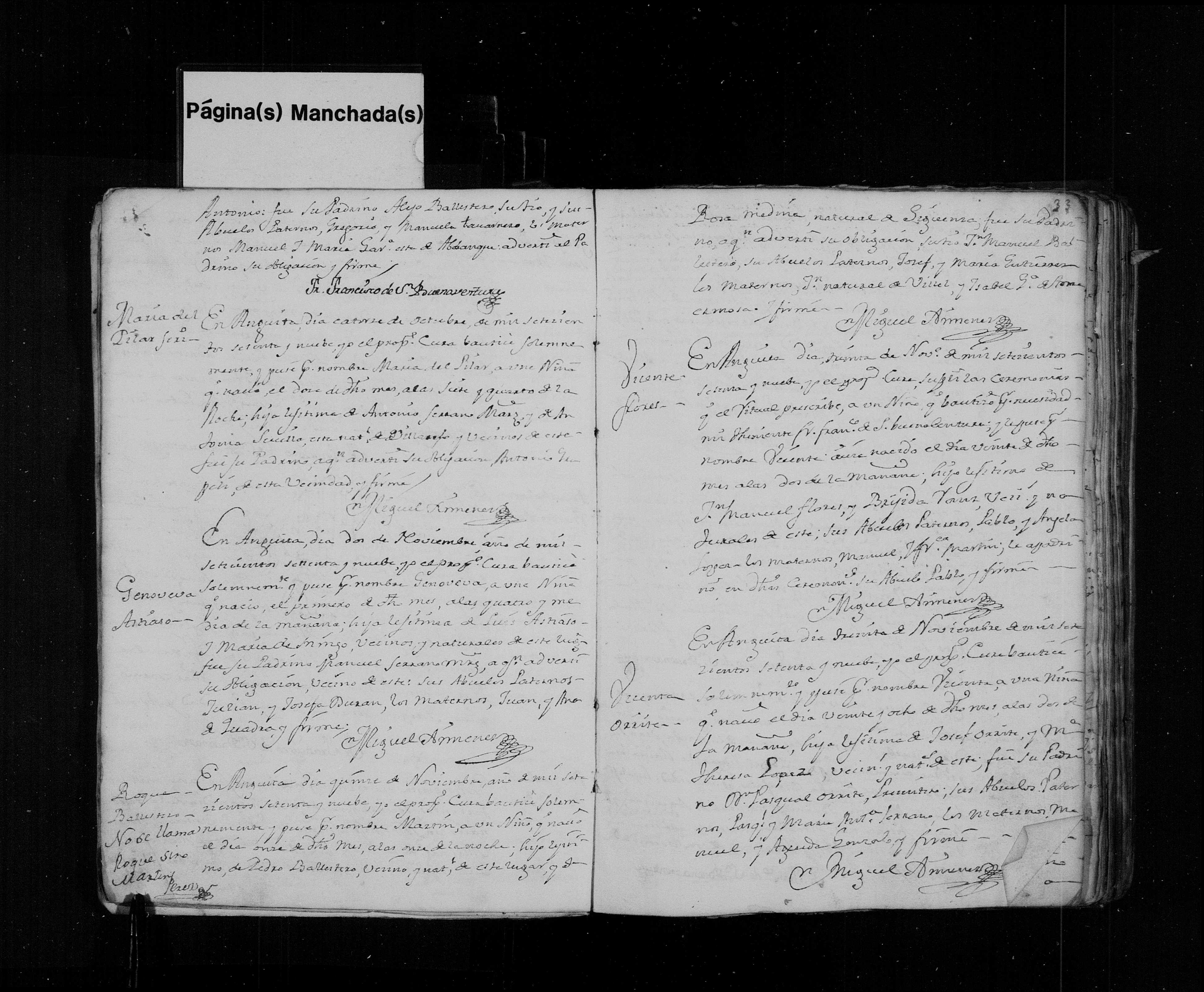 Bautismo de Genoveva Astiaso de Mingo, Anguita 2-nov-1779