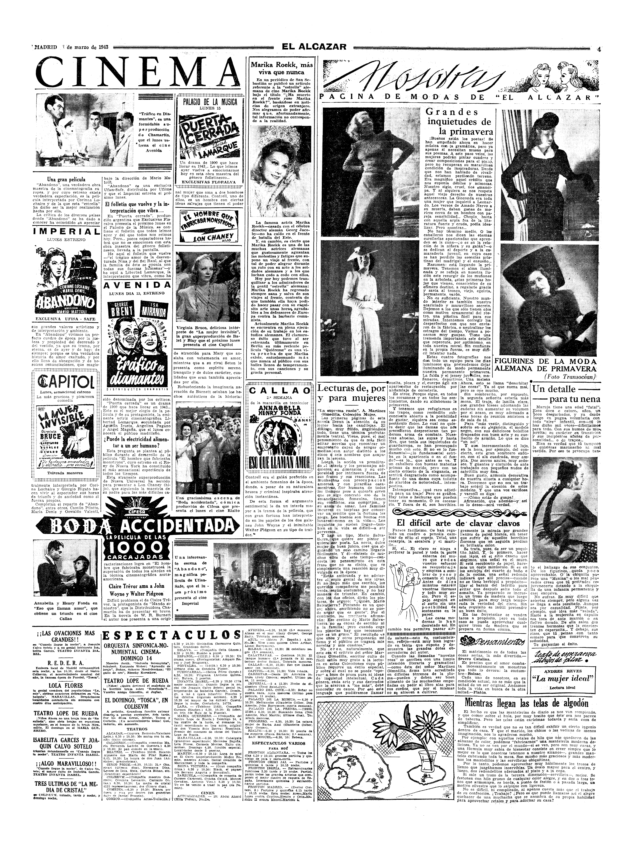 El Alcázar, 13-mar-1943, nº 2.078 - fiestas religiosas (rama Laín Guío)