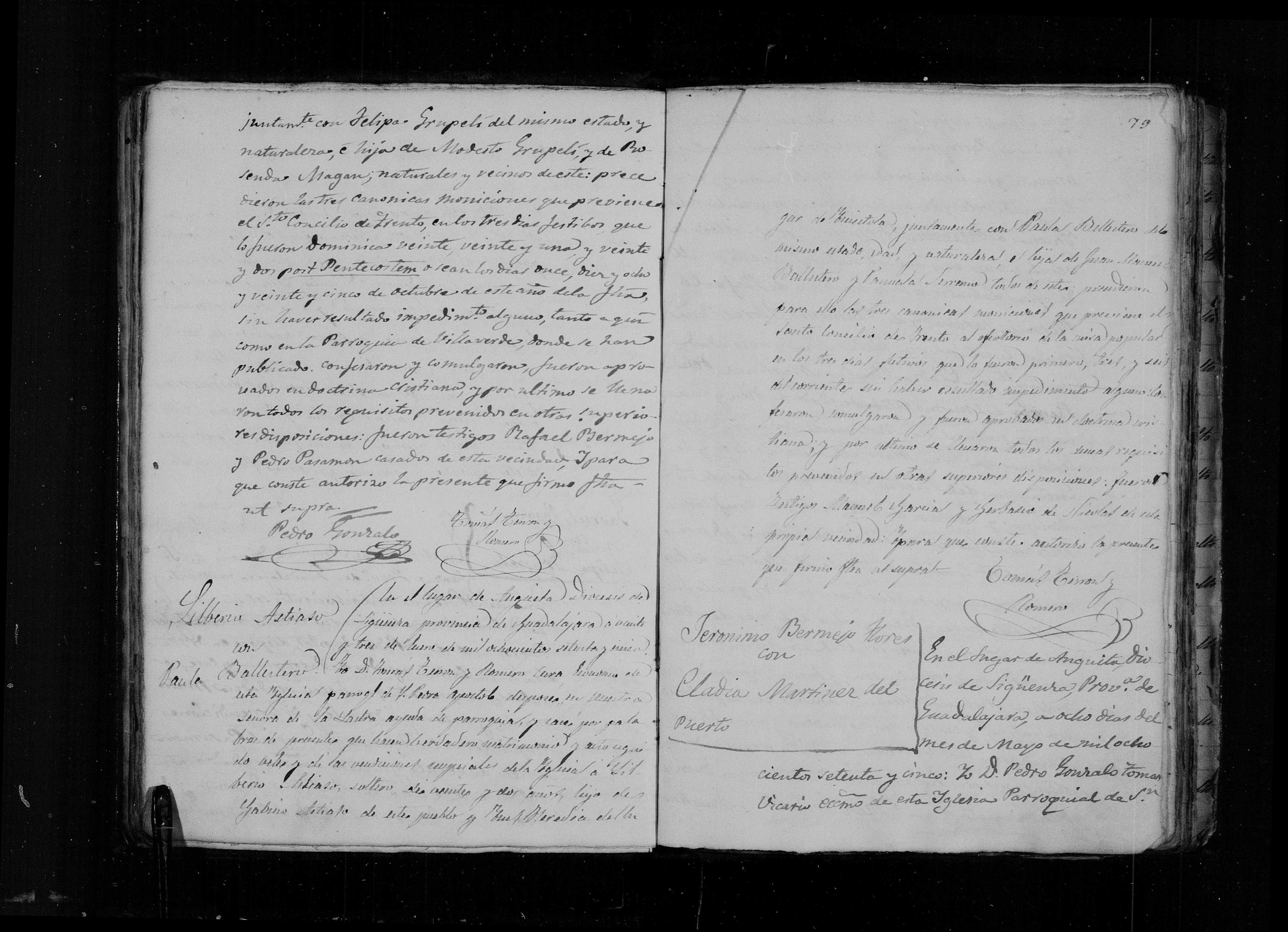 Matrimonio de Silverio Astiaso Heredia × Paula Ballesteros Serrano, Anguita 23-ene-1875