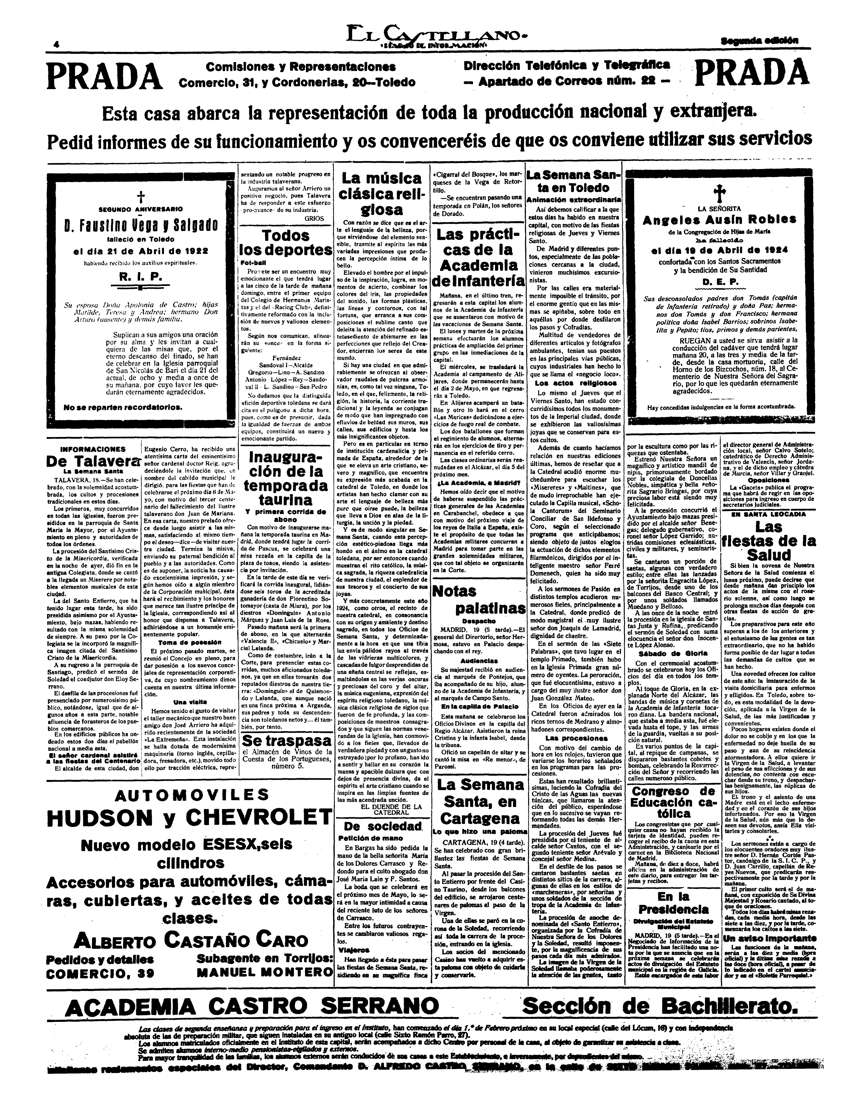 El Castellano, 19-abr-1924, nº 5.128, p. 4 - pedida de mano de Dolores Carrasco