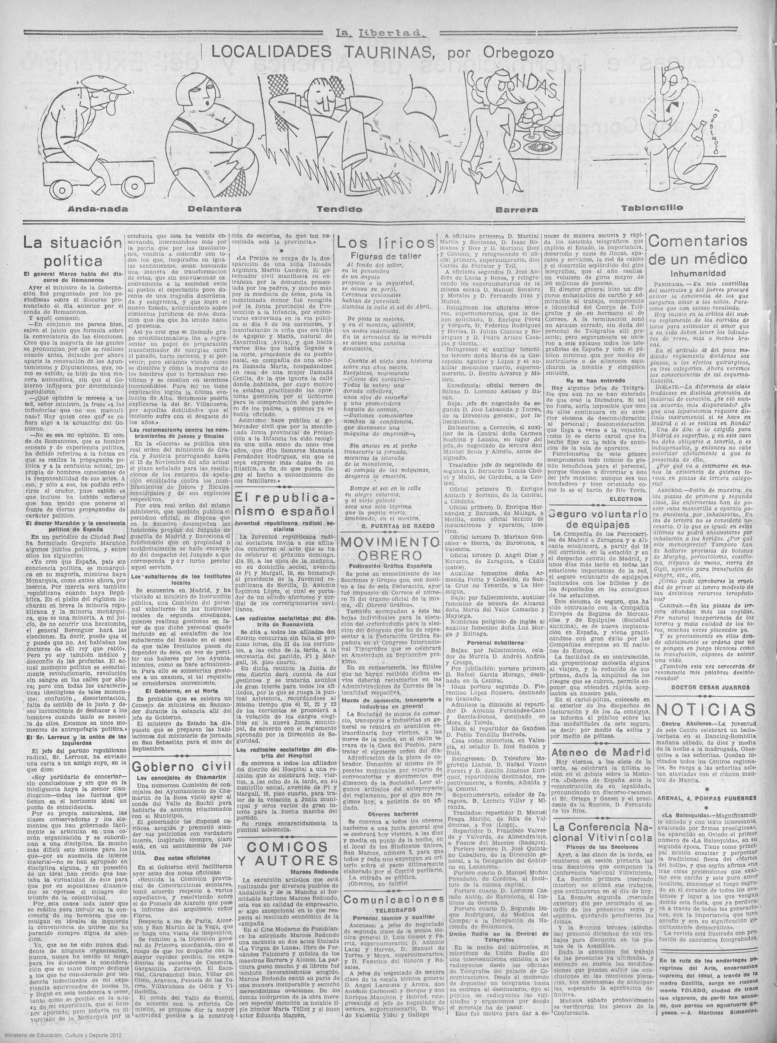 La Libertad (BVPH 1000199987), p. 8 - 'D. Lorenzo Astiaso y Basán', oficial tercero de Bilbao, pasa a excedencia